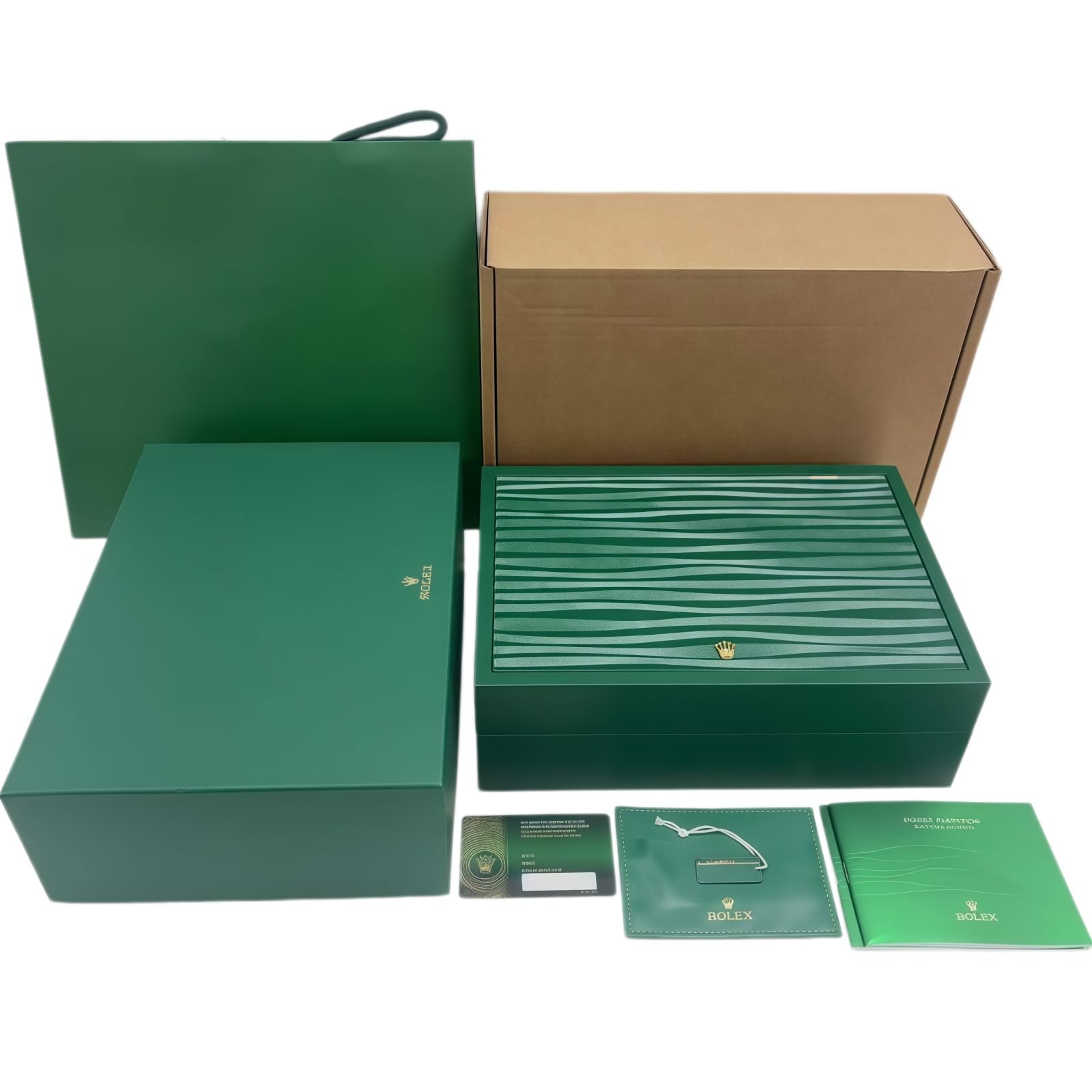 Set Caja Display Reloj Verde Oscuro Gran Compartimento Estuche Almacenamiento Laca Madera Cierre Metal Cojín Set para Rolex Box