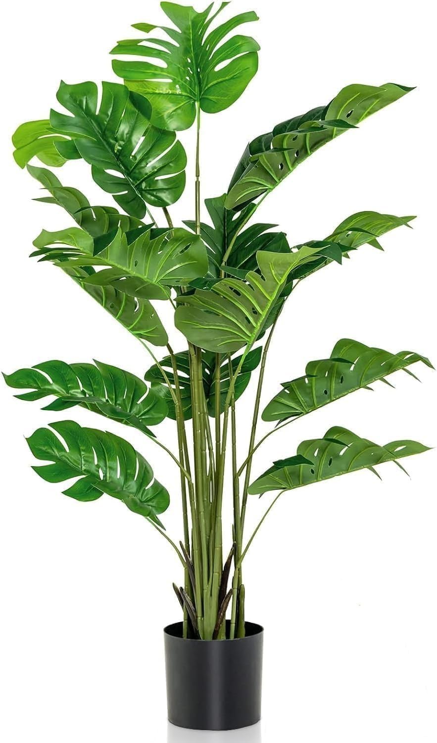 ORCHID M® Artificial plants, Artificial Tree, Faux Monstera Tropical Palm Tree with Pot for Indoor Outdoor Home Office Garden Houseplants Decor Wedding Party, Fake Swiss Cheese Plant（70CM）