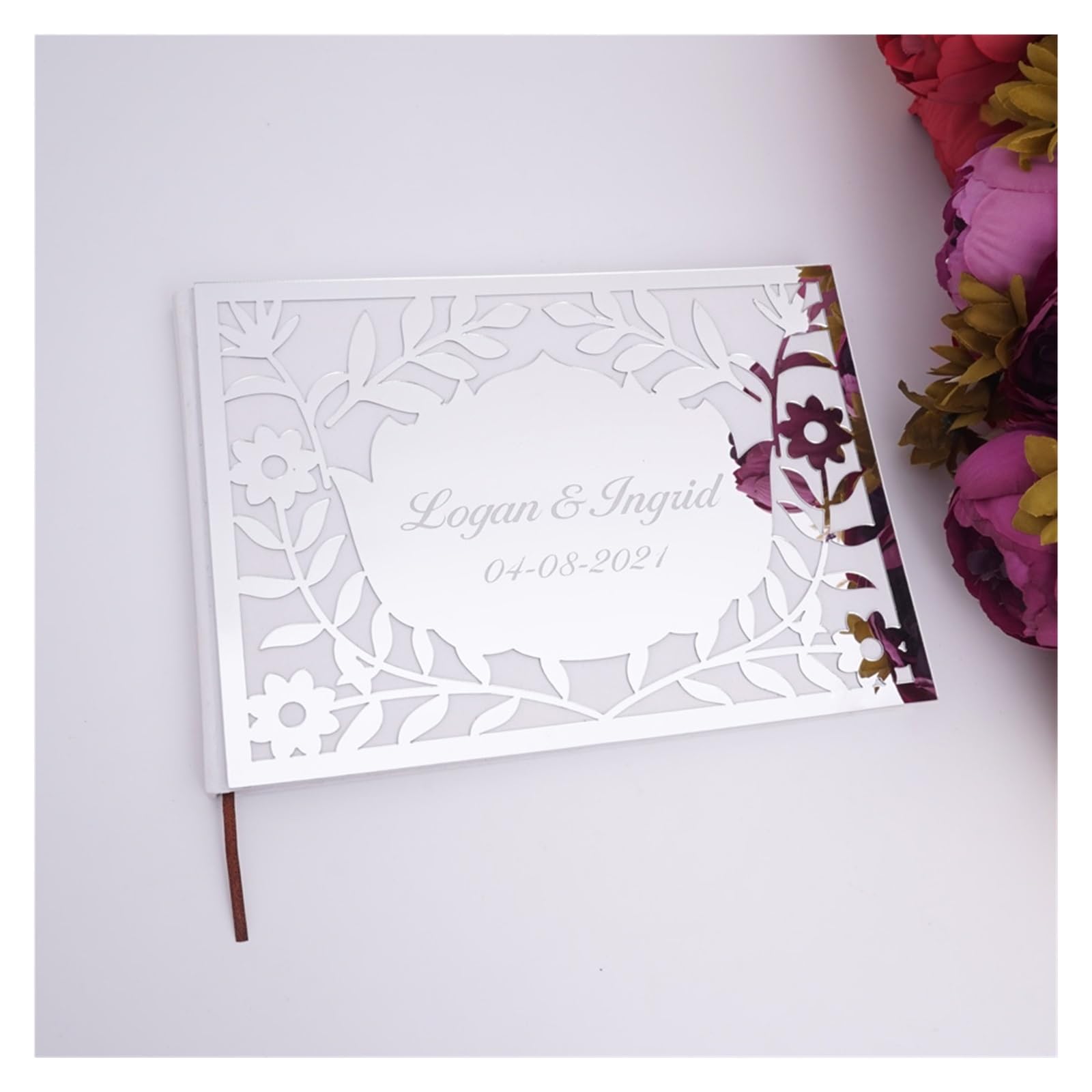 Libro Firmas Boda Libro de visitas boda con cubierta espejo acrílico