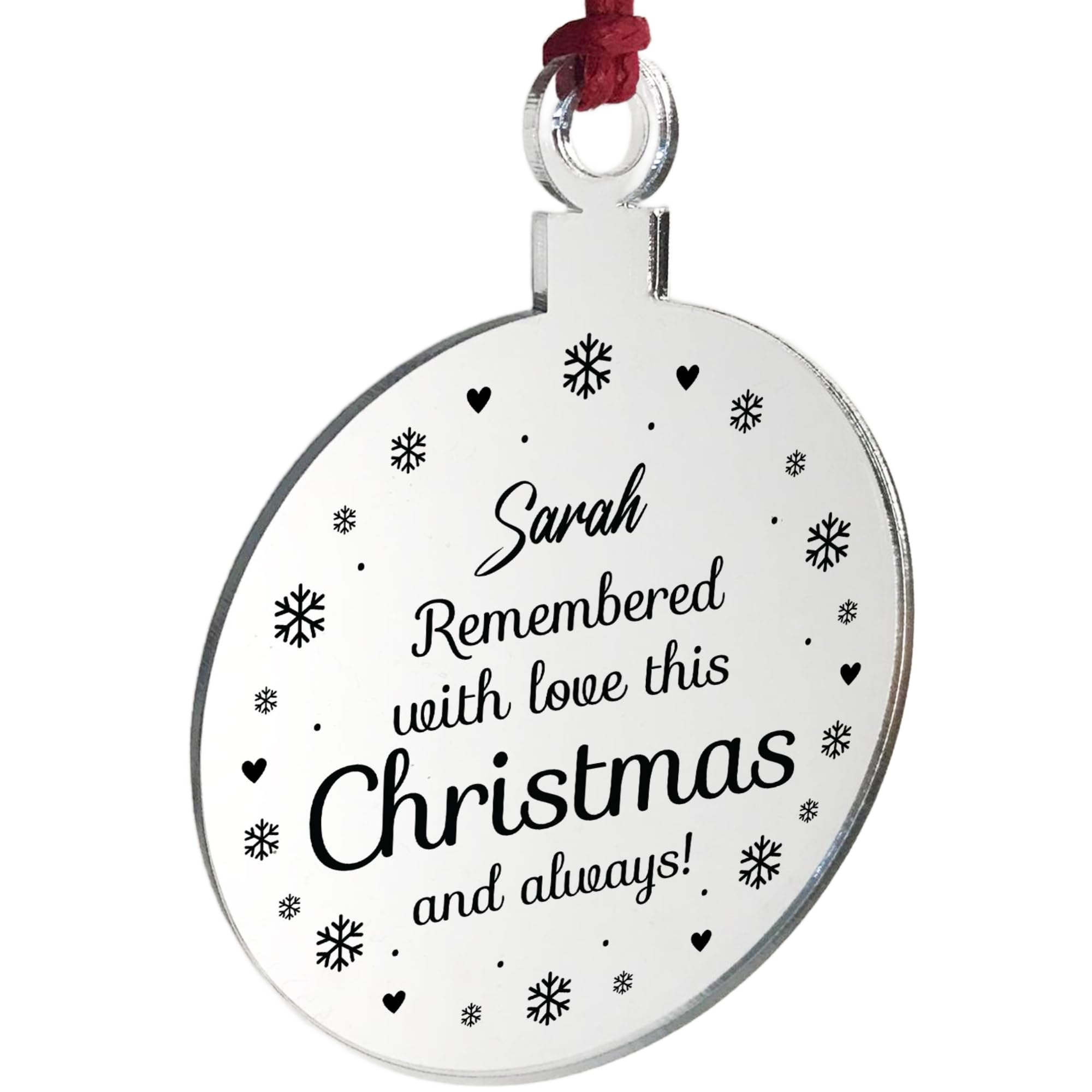 Red Ocean Personalised Hanging Memorial Christmas Decoration Mum Dad Nan Grandad Daughter Son Memorial Gift For Him Her Beautiful Keepsake