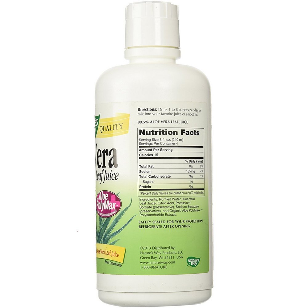 Nature's Way - Jugo de hojas de aloe vera, 32 fl oz (paquete de 8)