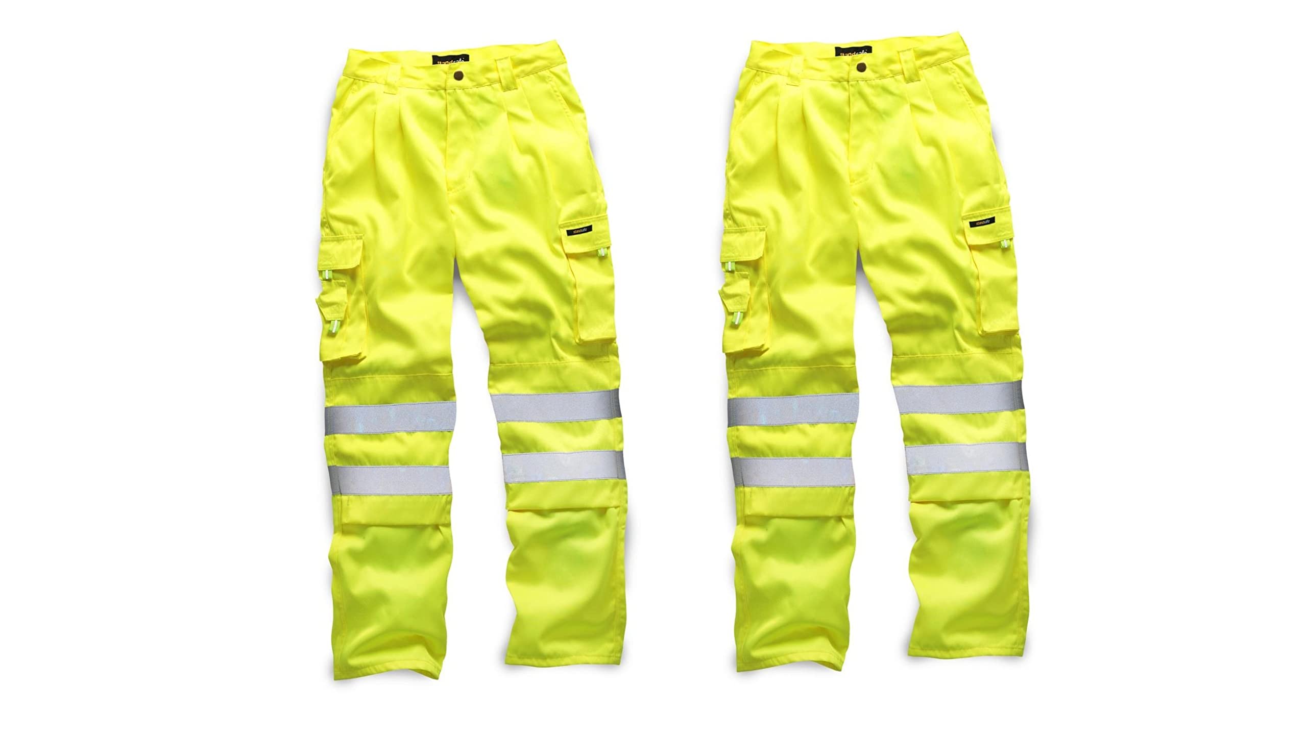 StandSafe Men's Hi-vis Polycotton Combat Trousers Work Utility Pants (Pack of 2)