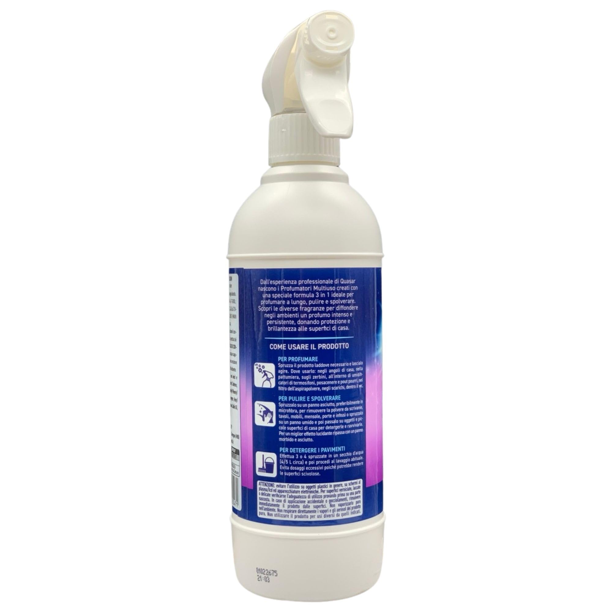 Quasar Spray PROFUMATORE MULTIUSO Profuma a Lungo, Pulisce e Spolvera, Protegge e Ravviva. Disponibile In Diverse Fragranze 500ml (2 Spray, PASSION)