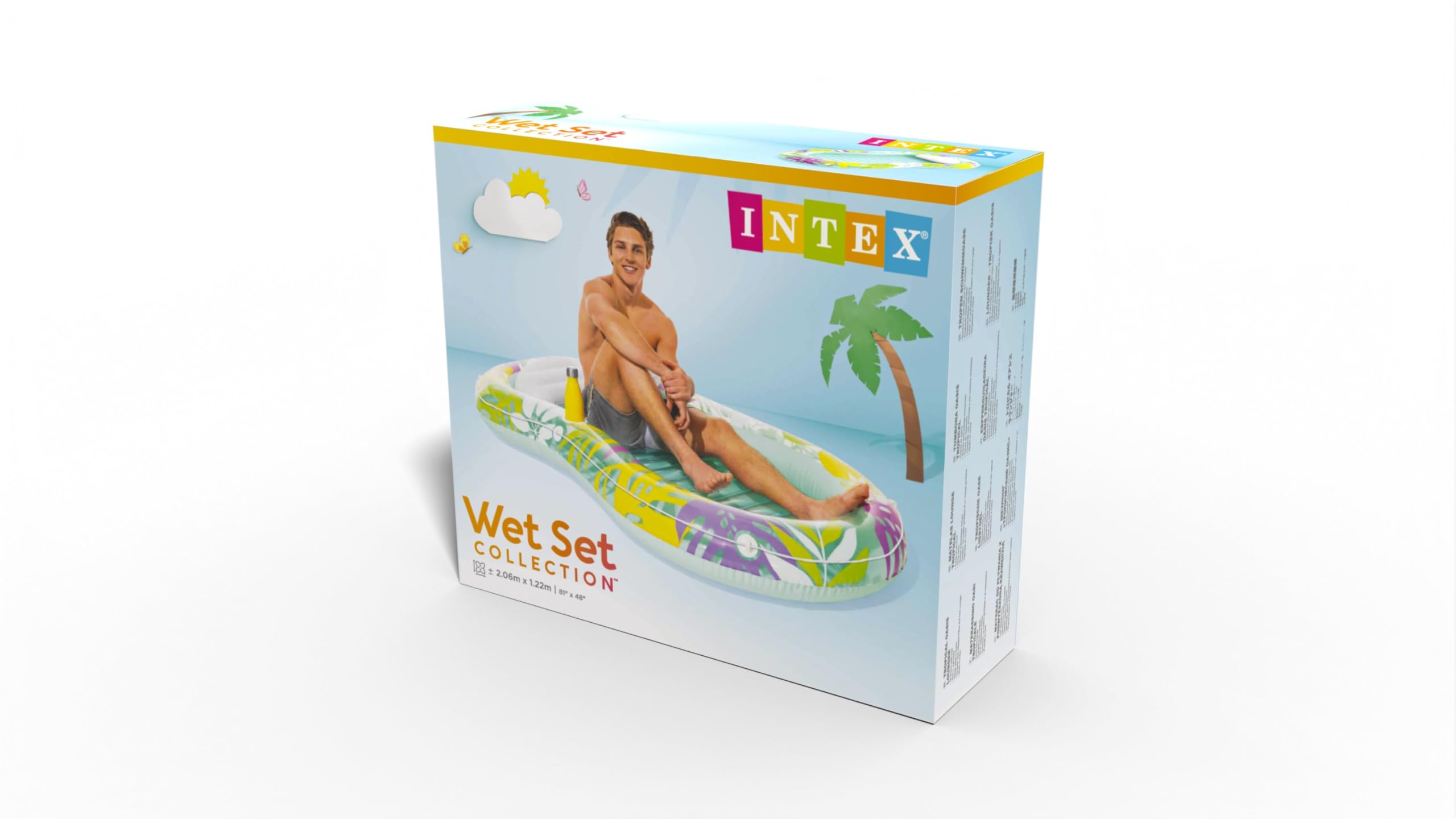 Intex Tropical Oasis 57803EU Liegestühle (aufgeblasen, 196 x 112 x 23 cm, unaufgepumpt 206 x 122 cm)