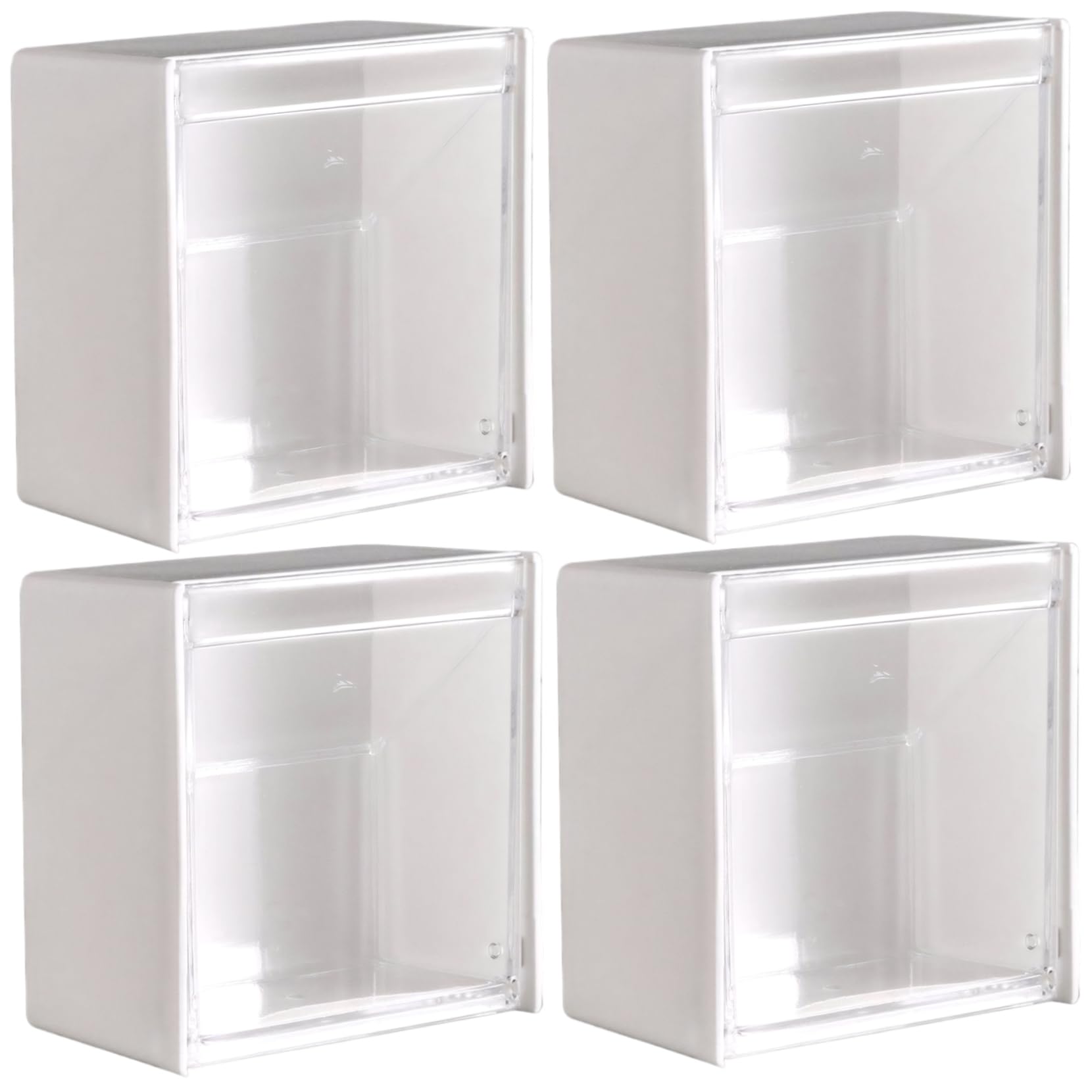 Uanqfegy Cotton Swab Holder - 4PCS Wall Mounted Dispenser with Cover