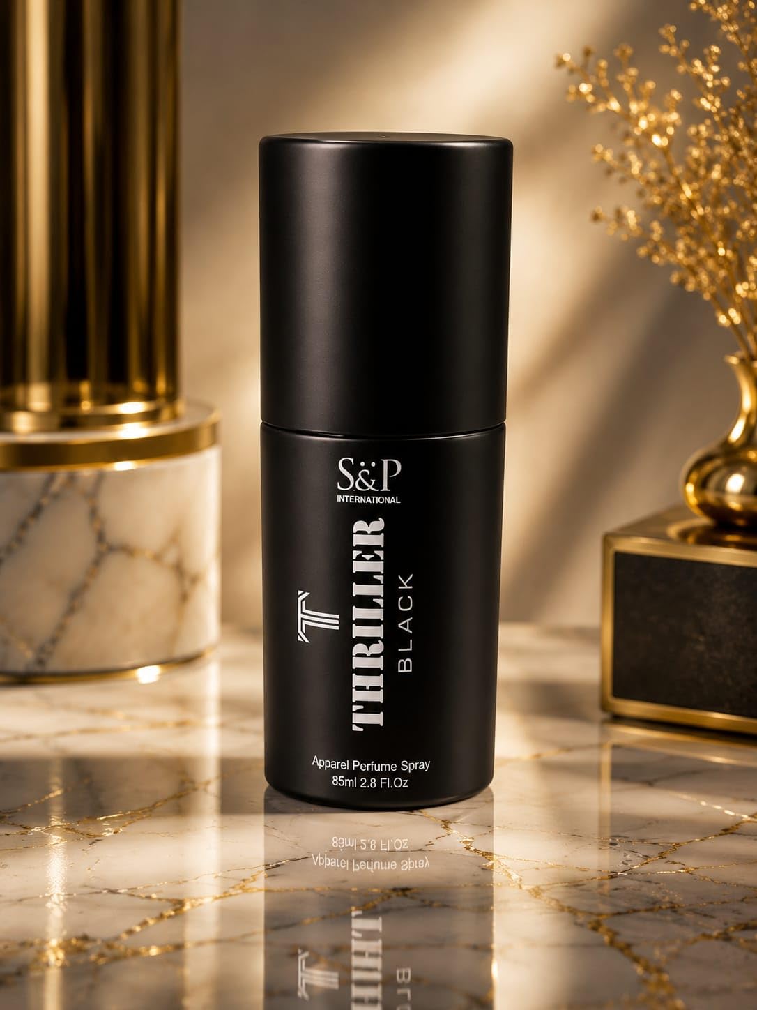 S&P International Thriller Black Apparel Perfume Spray, 85ml | Bold Dark Scent, Compact Spray Bottle, Matte Black Finish, Unisex Fragrance, Travel Friendly Size-image-2