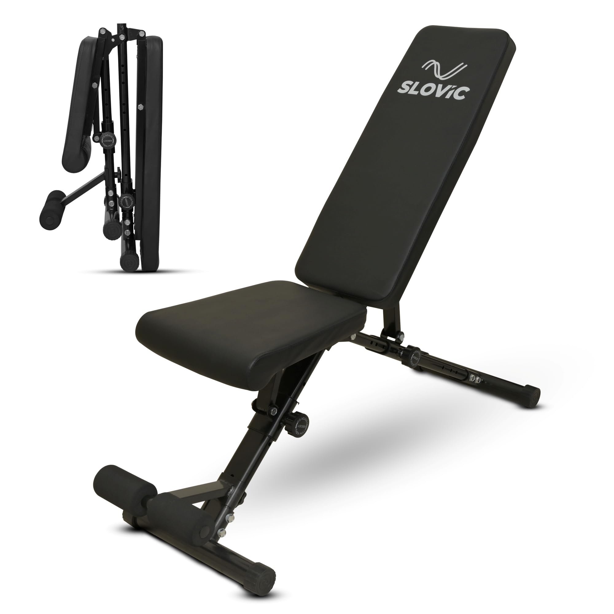 SLOVIC Adjustable & Foldable Gym Bench for Home Workout (Weight Capacity UpTo 500 kg)| Adjust Incline/Decline to 7 Positions| Fitness Bench for Bench Press for home gym| Gym Equipment for Home Workout