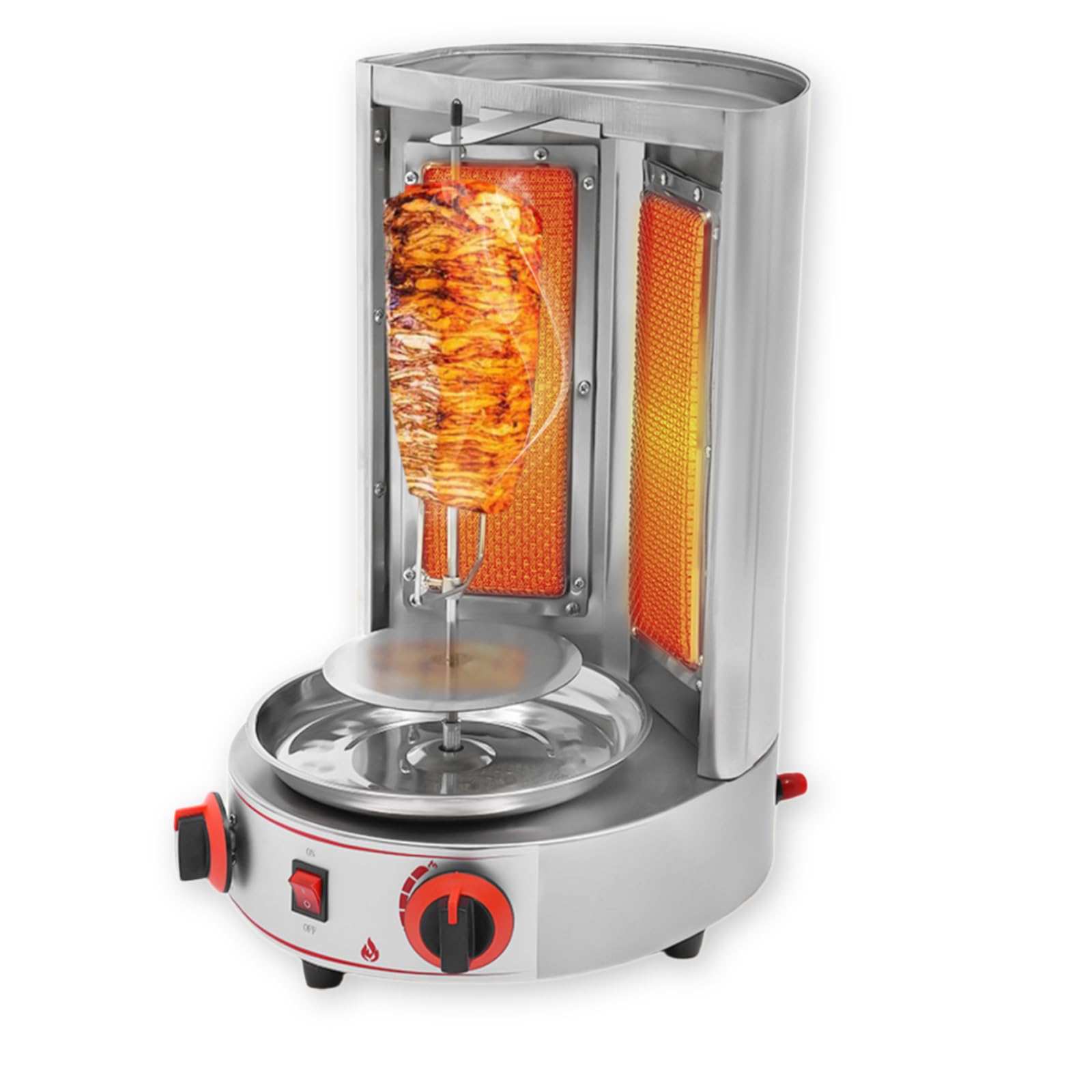 Gril à Kebab Vertical Électrique 3000W ROTYIX - Machine à Doner Gyros Professionnelle En Inox - 3