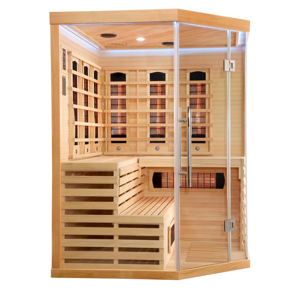 Bagno Italia Sauna 4 places infrarouge 150 x 150 cm full spectrum avec lumières LED et radio