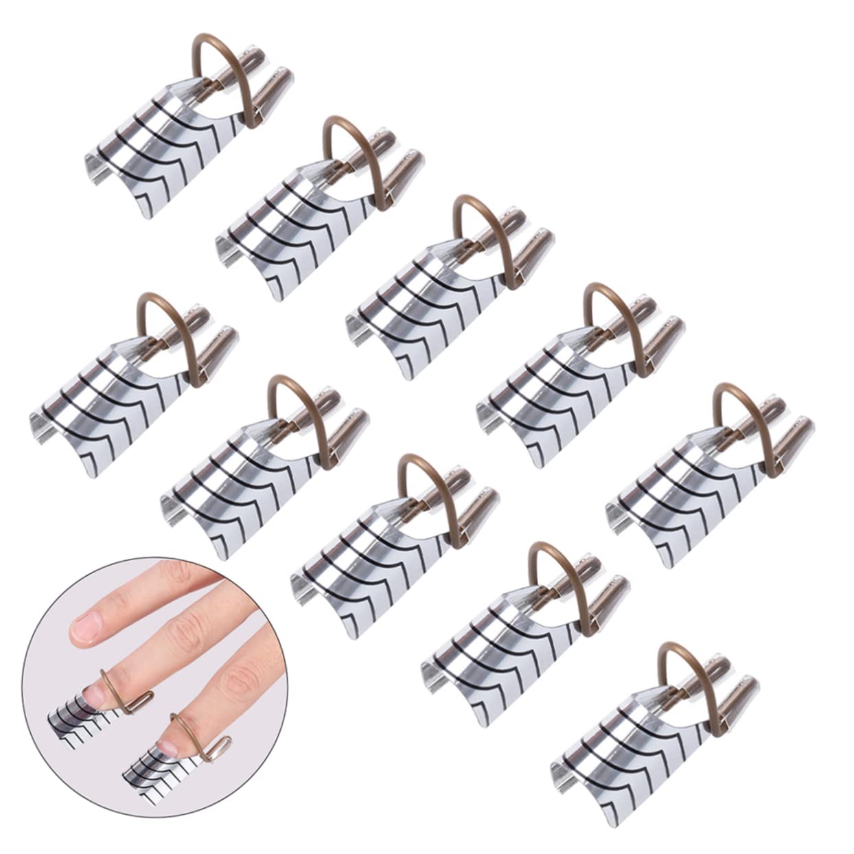 Healeved 45pezzi Estensioni Per Unghie Alluminio Forme Per Nail Art Riutilizzabili Strumenti Professionali Per Manicure Gel Argento