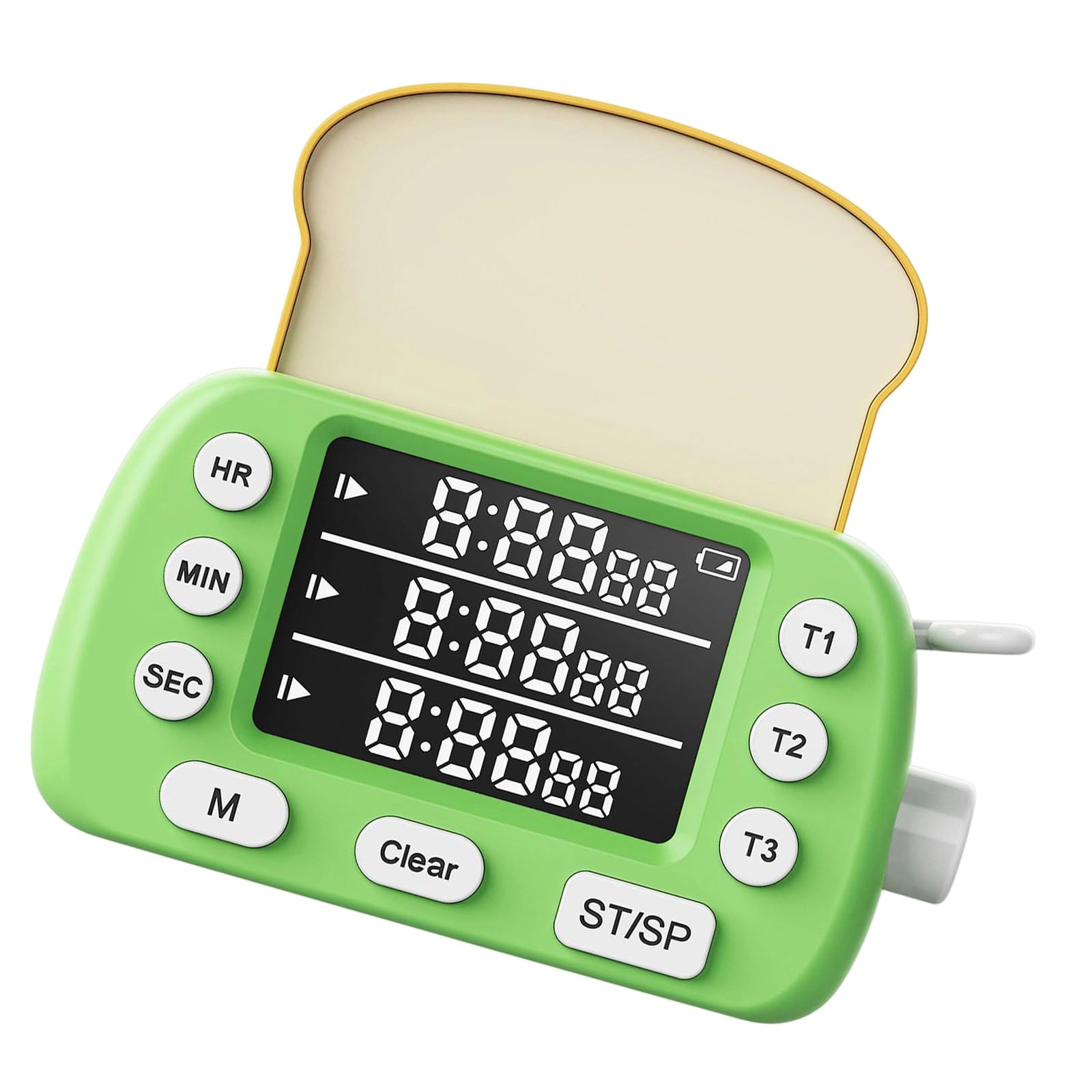 Wegiwuca Multi Purpose 3 Channel Countdown Timer Back Foldable Stand Quiet Setting Big Display Multiprocessing Timer