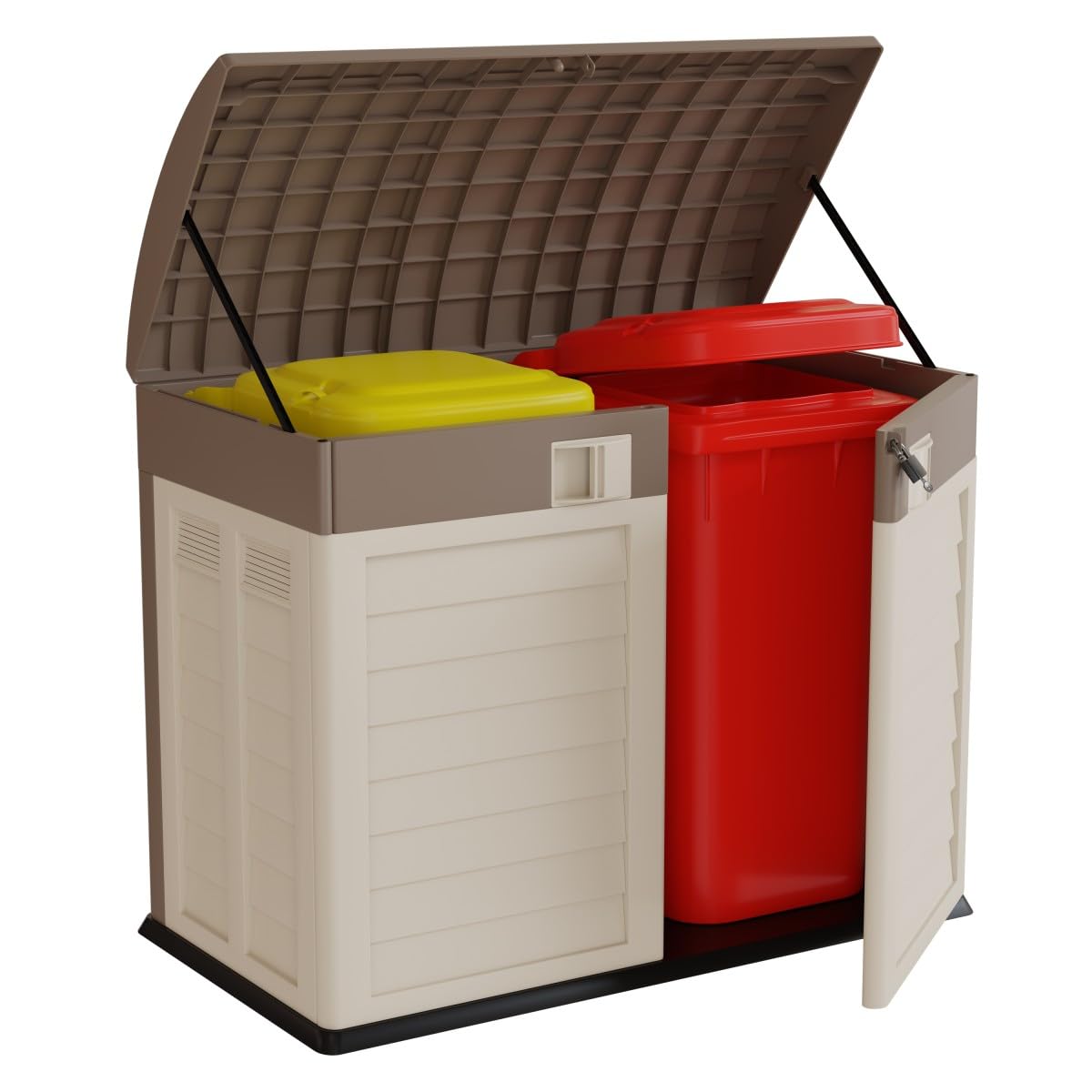 INTEC - Coffre de Jardin 1500L - Abri Poubelle Exterieur Polypropylène Verrouillable Rangement Outils Jardin