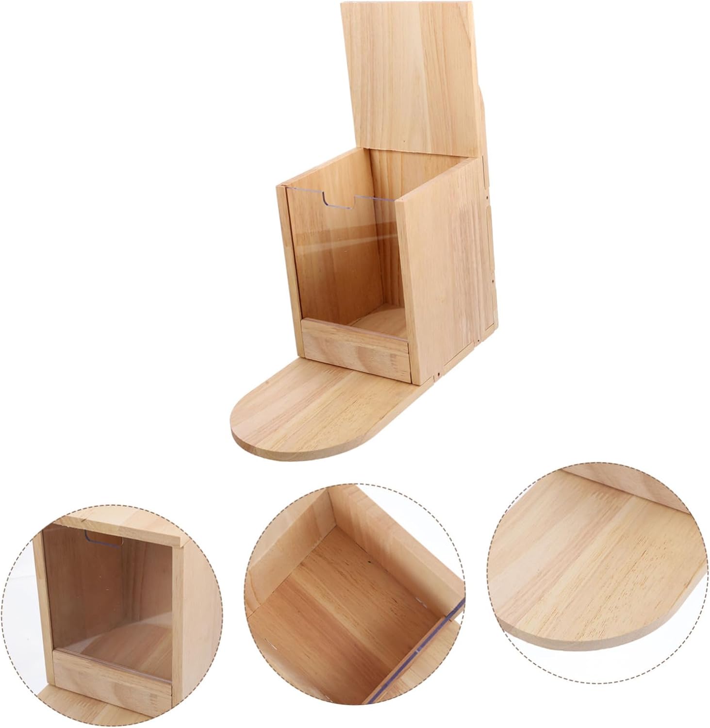 Kisangel Squirrel Feeder Picnic Table Wooden Outdoor Feeding Box for Squirrels Garden Decoration Attracts Wildlife Creative Design and Fine Workmanship