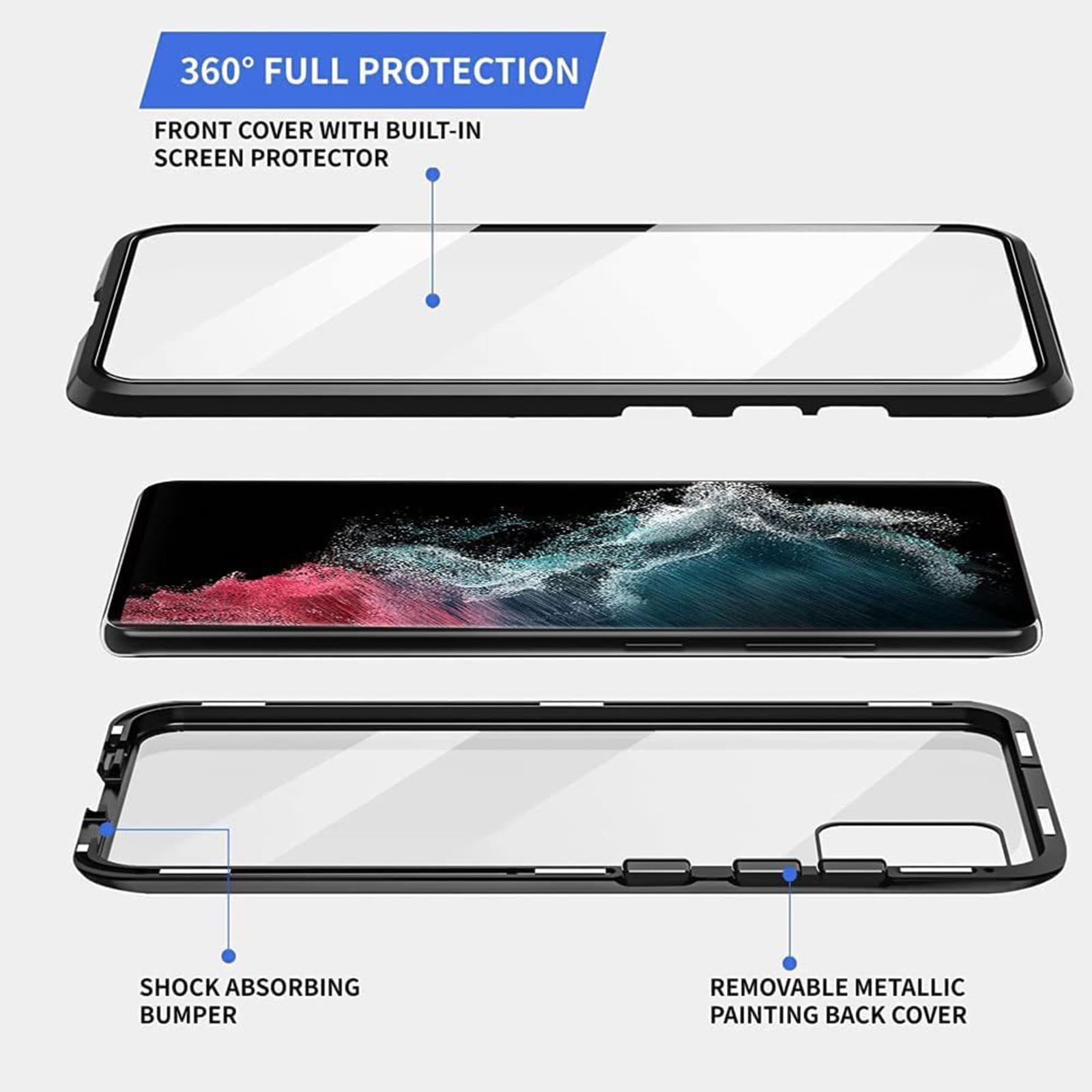 Etui do Samsung Galaxy S25 Ultra/S25 Plus/S25, ultracienkie etui ochronne na całą obudowę, adsorpcja magnetyczna, metalowe, odporne na wstrząsy, fioletowe, S25plus