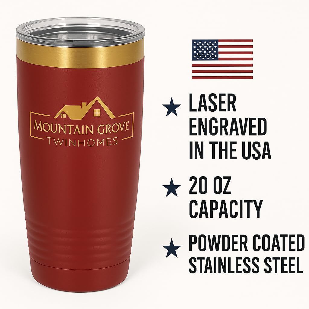 20oz Customized Stainless Steel Tumbler, Customizable Laser Engraved Design, Personalized Double Wall Insulated Travel Tumblr, Ion Plated for 2x Heat and Cold Resistant - Image 7