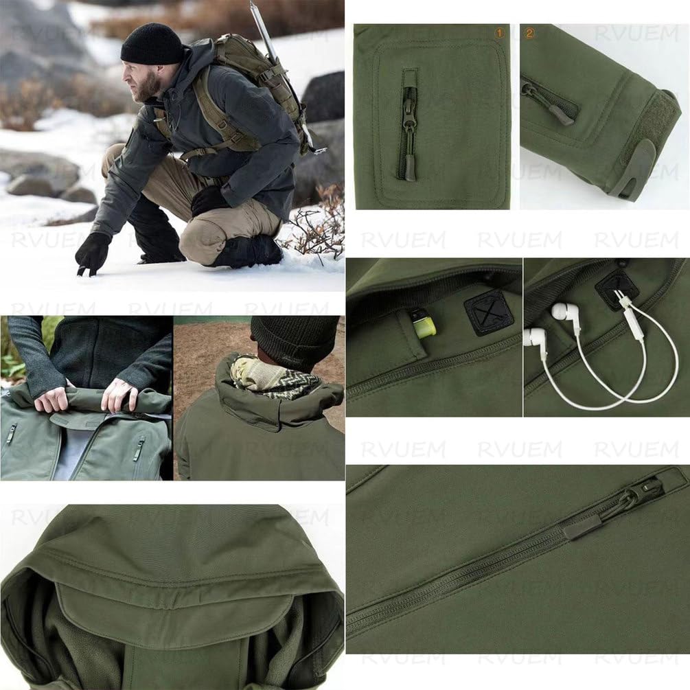 Set Completo da Sci da Uomo in Due Pezzi, Giacca Invernale Impermeabile Antivento con Cappuccio, Set Giacca E Pantaloni Tattici, per Gli Amanti Tuta Sci Casual Esterno