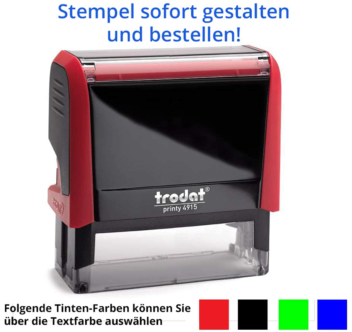 Pieczątka Trodat Printy 4915 (70 x 25 mm), na 5 wierszy, w różnych kolorach, do samodzielnego tworzenia online (czerwona)