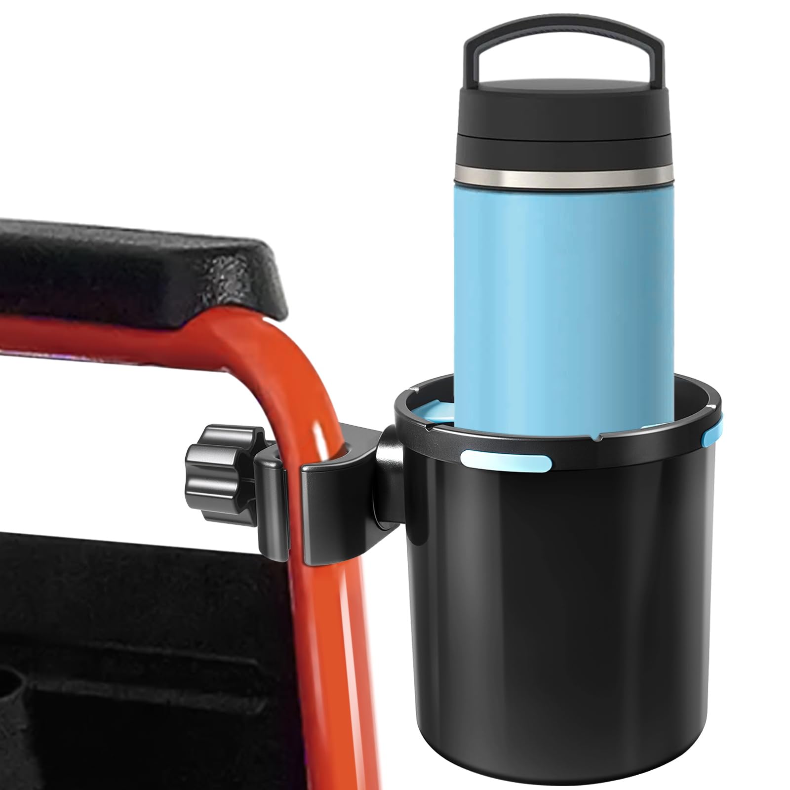 Adjustable Wheelchair Cup Holder – Heavy-Duty Drink Holder with Non-Slip Grip, Universal Fit for Wheelchairs, Rollators & Mobility Scooters (No Tools