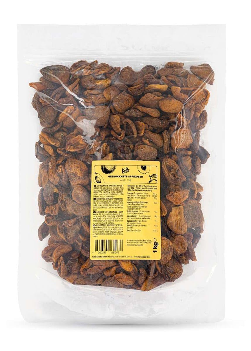 KoRo - Albicocche selvatiche essiccate 1 kg - Frutta secca naturale senza zucchero aggiunto e non solforata
