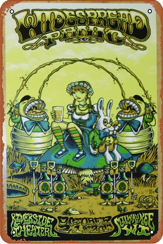 2017 Widespread Panic - Milwaukee II Silkscreen Concert Poster Retro Metal Tin Sign Vintage Sign for Cafe Bar Man Cave Office Garage Home Wall Decor 12 X 8 inch
