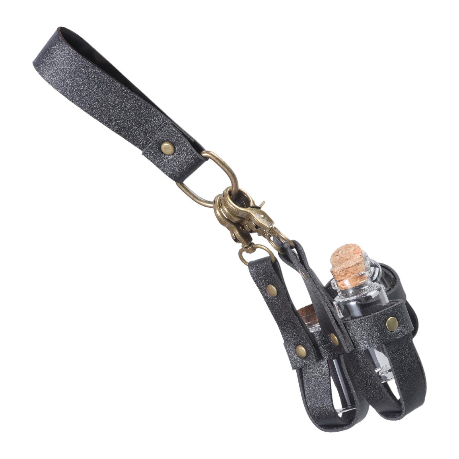 Potion Bottle Wizard Potion Glass Holder With Cork Stoppers And Leather Harness Medieval Wizard Cosplay Accessories Medieval Belt