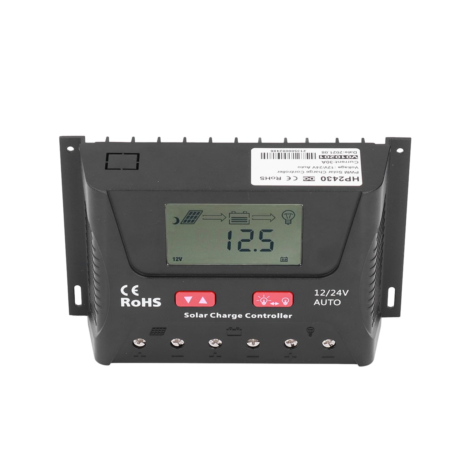Kontroler Solarny 30 A 12 V/24 V PWM z Wyświetlaczem LCD — Automatyczna Identyfikacja Napięcia, Parametry, Solidne Funkcje Pojazdy Kempingowe, Jachty i Systemy Zasilania energią słoneczną