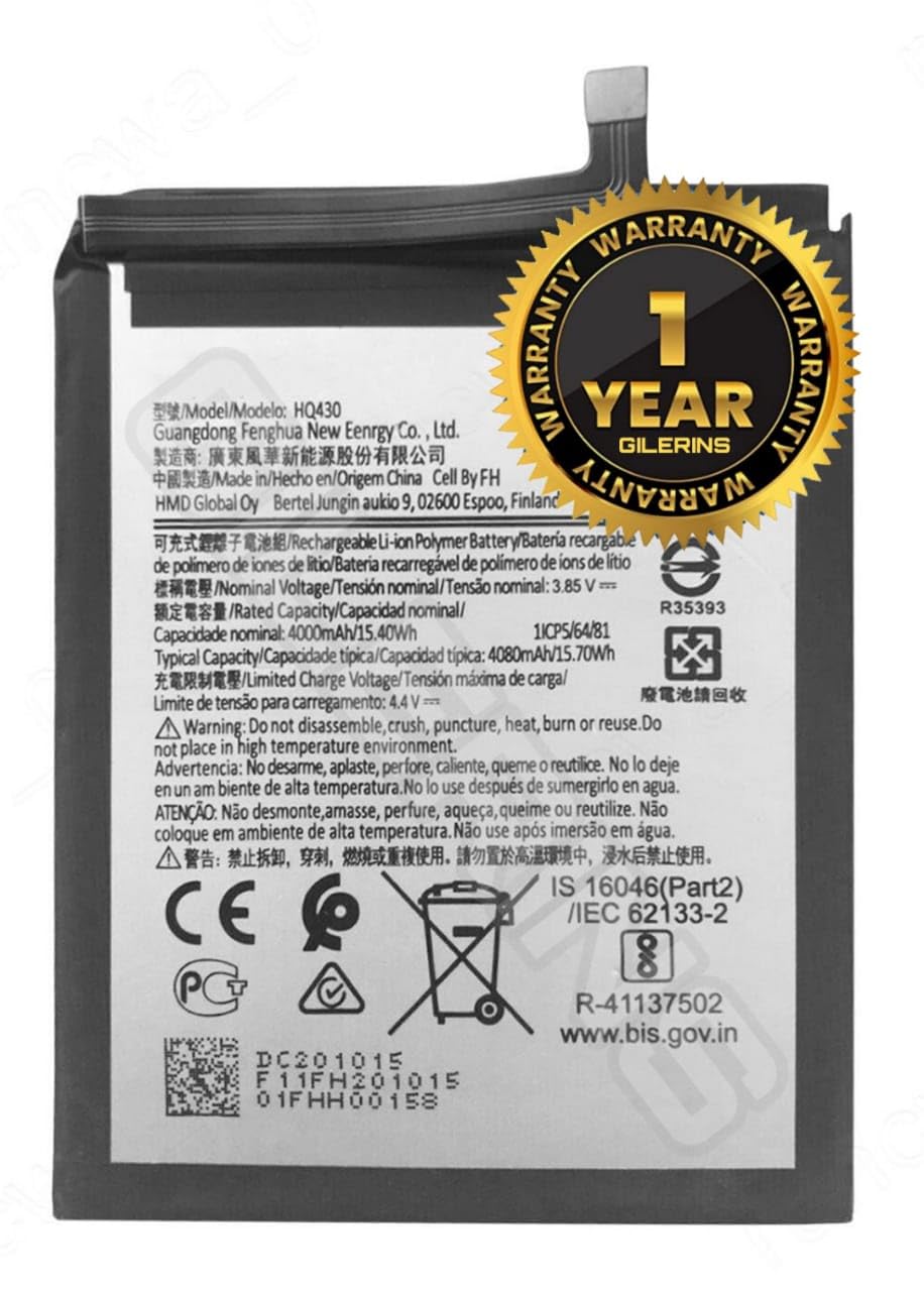 GILERINS® Original HQ430 Battery for Nokia 3.4 TA-1288, TA-1285, TA-1283 Battery with 1 Year Warranty****(AA166)