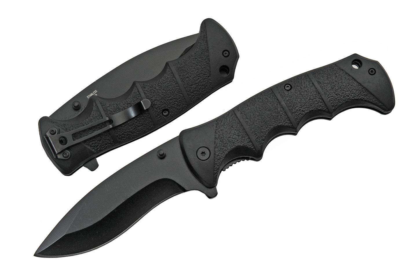 Rite Edge Spring-Assist Folding Knife | Oversized 9" Overall Black Blade EDC Tactical