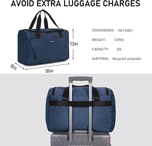 Miniatura 6 de ECOHUB Para Spirit Airlines - Bolsa de artículos personales de 18 x 14 x 8 pulgadas, plegable, artículos esenciales de viaje, bolsa de viaje para