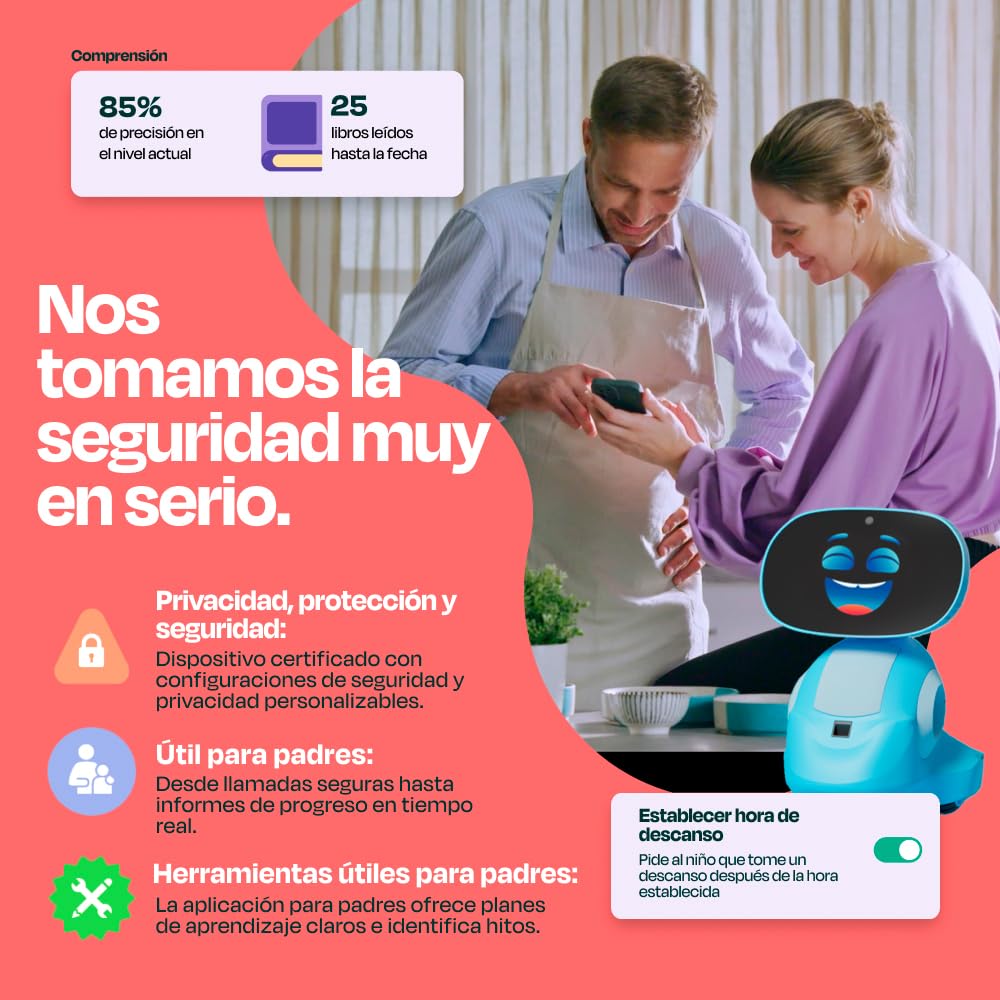Miko 3: Robot Inteligente impulsado por IA para niños | Robot Educativo y de Aprendizaje Steam | Interactivo con Aplicaciones de Aprendizaje y Juegos