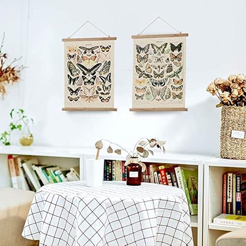 2 Pack Vintage Butterfly Style Poster, Quaint Printed Butterfly Wall Hanging, Wall Decoration Pendant For Living Room, Office, Bedroom, Lounge, Children's Room (15.7X22.4 Inches) #TOP3