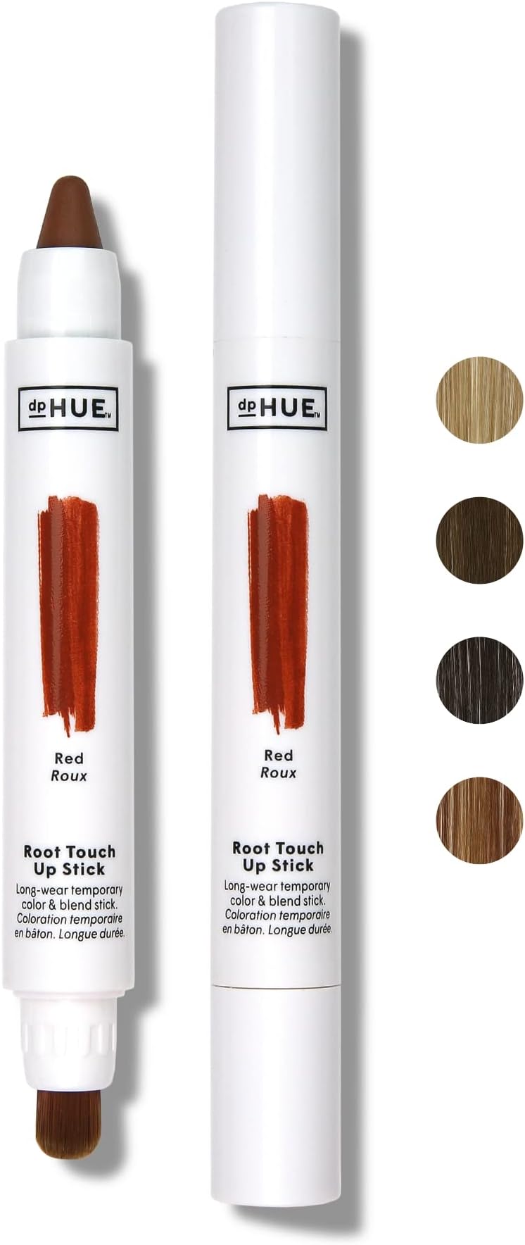 dpHUE Root Touch-Up Stick, Red - Temporary Hair Color & Blend Brush Stick - Instant, Natural-Looking Gray Root Coverage - Easy to Apply - Longwear, Sweat-Resistant Formula