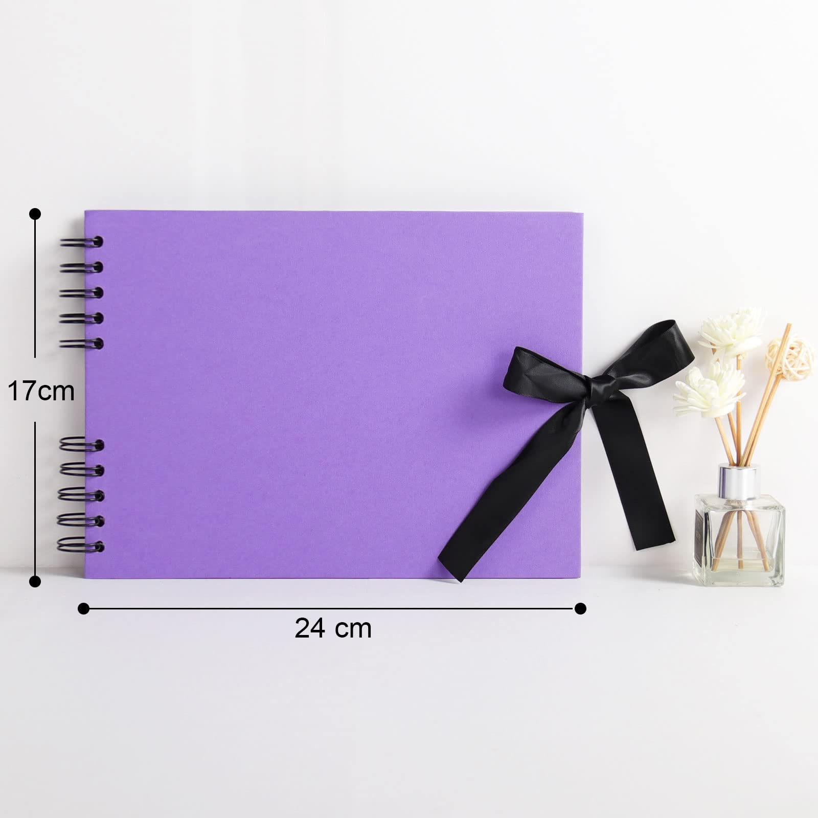 Vienrose Album Fotografico Fai da Te Spirale Scrapbooking Album 40 Pagine Nere Scrapbook Regali Nozze Natale Valentino Regalo di Anniversario Compleanno