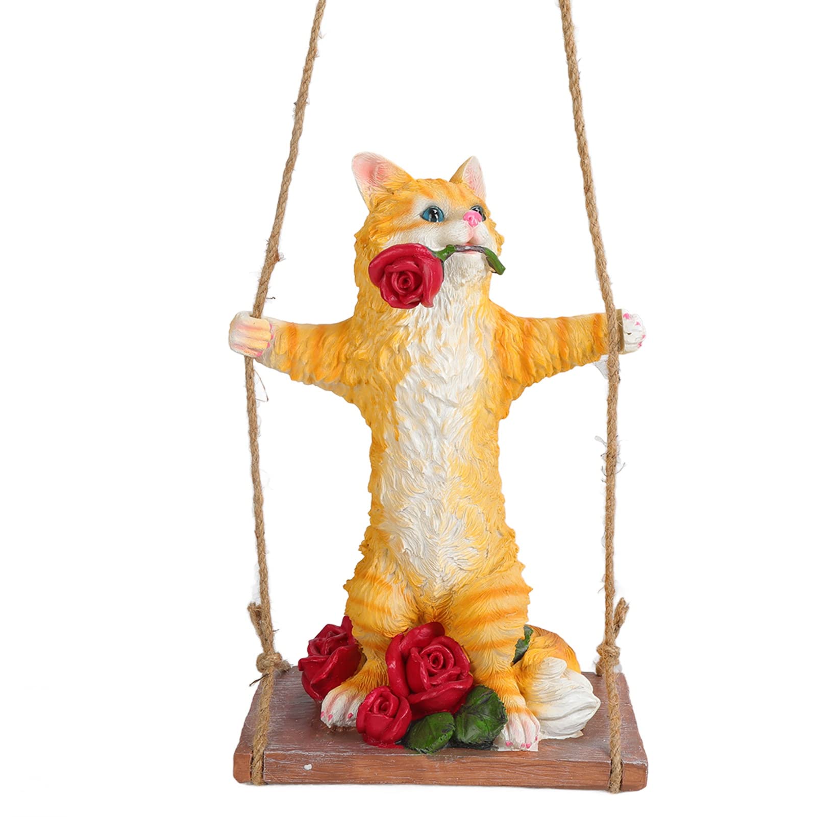 SIXRUN Statua di Gatto Oscillante in Resina per Decorazione da Giardino