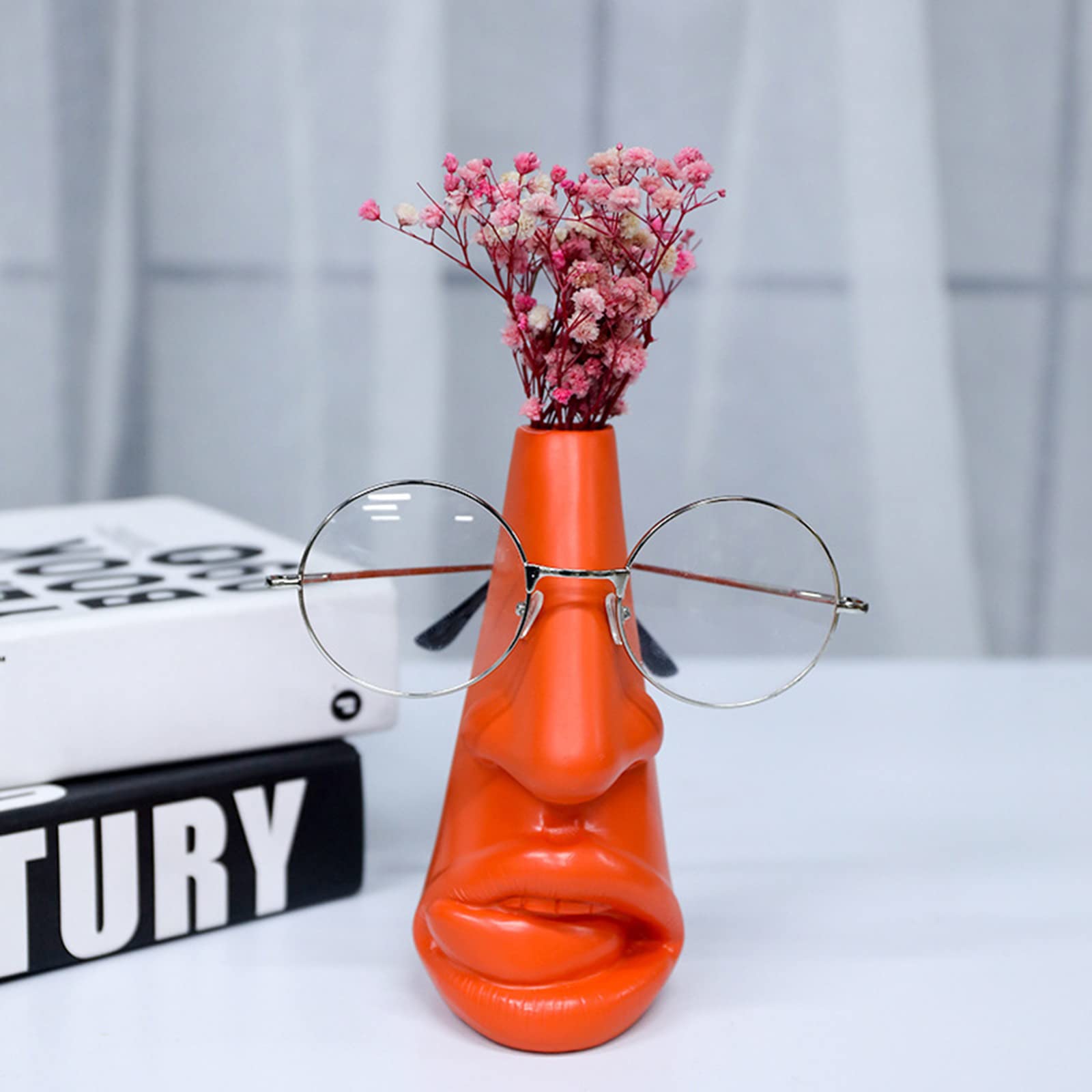 AYAROS Creative Eyeglass Holder Stand 15cm Mini Funny Flower Vase Cute Sunglasses Display Stand Resin Spectacles Holder Shelf for Gifts Office Desk Home Decor