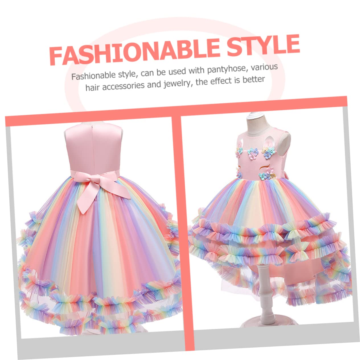 Garneck Vestito Gonna Tulle Rosa Costume per Feste Cosplay e Compleanni Gonna Tutu Traspirante e Leggera per Bambine