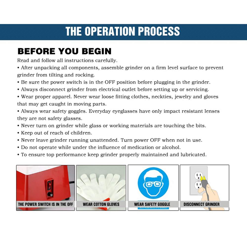 Portable Stained Grinder 110V Mini Glass Art Grinding Tool DIY Desktop Grinding Tool Machine with 5/8