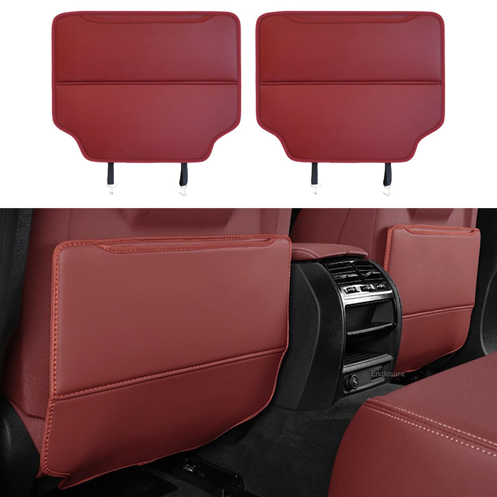 2 sztuki ochraniaczy na siedzenia samochodowe do Jeep Wagoneer/Wrangler/Grand Cherokee/Grand Wagoneer, z torbą do przechowywania, chroni siedzenia przed zabrudzeniem, czerwony
