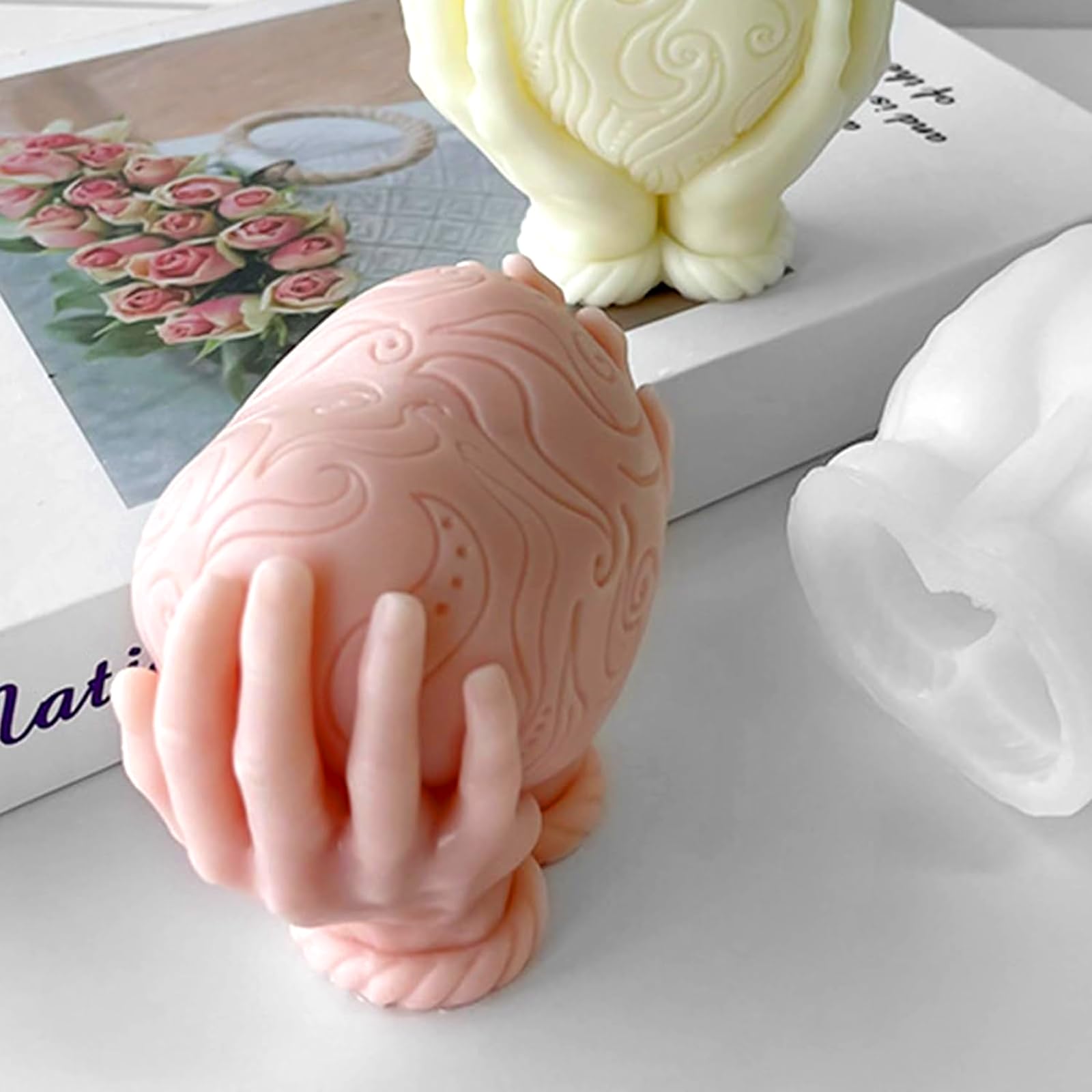 1 Pezzi Stampi per Candele in Silicone, Stampi per Candele a Forma di Cuore, 3D Forma di Cuore, Candele in Silicone per Realizzare Candele, Saponi