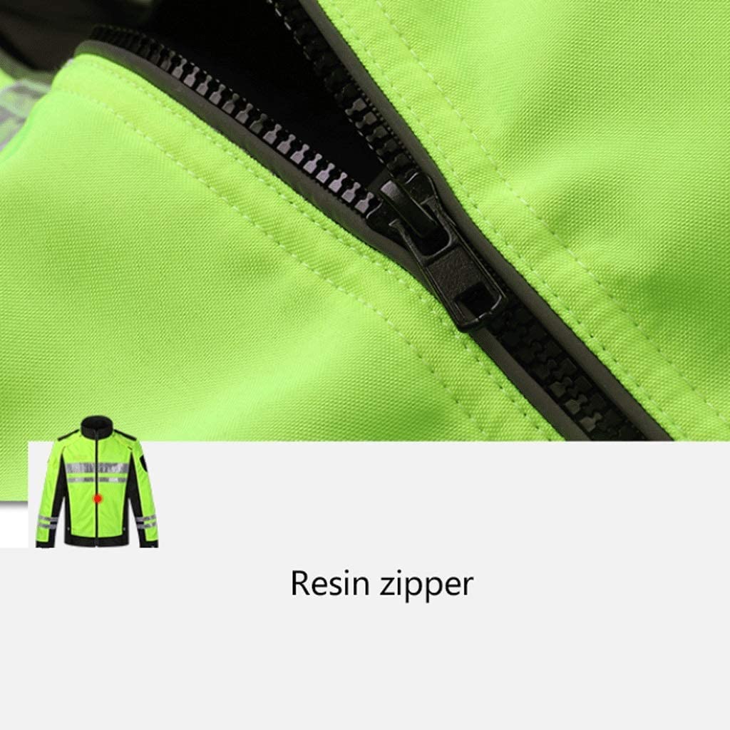 Chaleco de Alta Visibilidad Traje reflectante de ciclismo, chaqueta de seguridad de tela oxford a prueba de agua reflexivo de alta visibilidad fluorescente amarillo Chaleco de Seguridad ( Blue : Grün