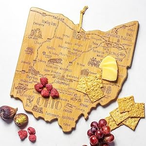Totally Bamboo Destination Ohio State Shaped Serving and Cutting Board, Includes Hang Tie for Wall Display Totally Bamboo Destination Ohio State Shaped Serving and Cutting Board Includes Hang Tie for Wall Display