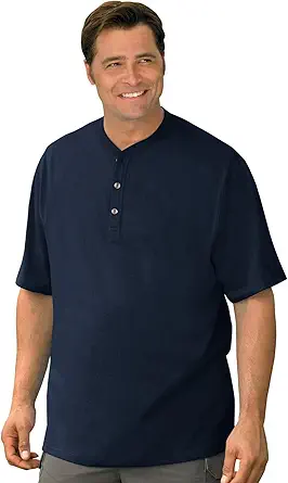 Harbor Bay by DXL Men's Big and Tall Wicking Jersey Henley Shirt