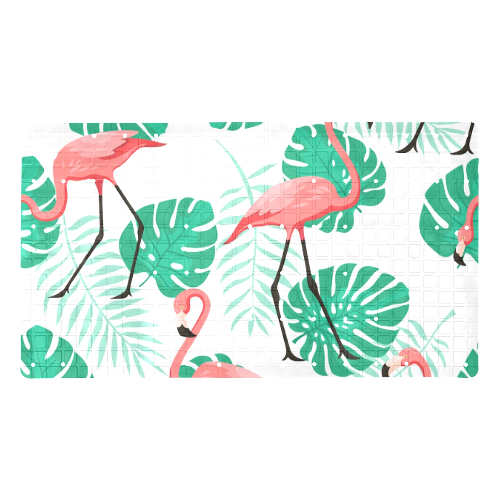 Alfombrilla de baño de flamencos de 71x40 cm con ventosas