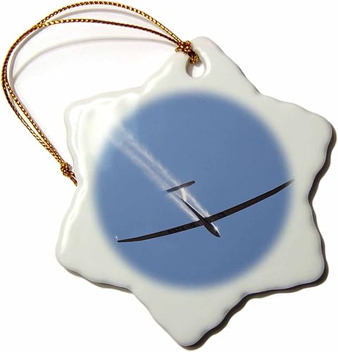 Miniatura 2 de 3dRose ORN_85855_1 Glider Airplane, lastre de agua, Santiago, Chile-Sa05 Dwa0067-David Wall-Snowflake, adorno de 3 pulgadas, porcelana