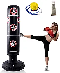Saco de pancada infantil inflável, saco de boxe de 160 cm para salto imediato, usado para praticar atividades diárias de boxe, Taekwondo e MMA, para crianças e adultos (vem com 1 * cola de remendo)