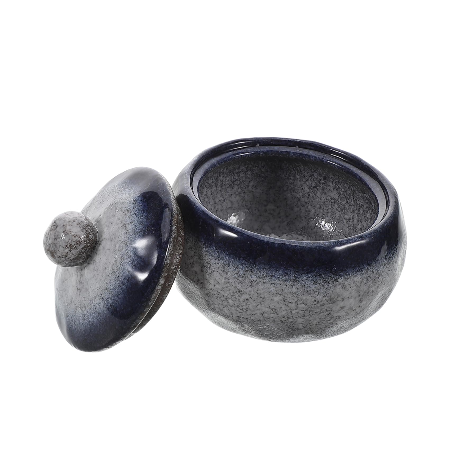 NAMOARLY Japanese Clay Pot Lid Stone Pattern Stew Pot with Ceramic Lid for Single Serving Soup Noodles and Steaming
