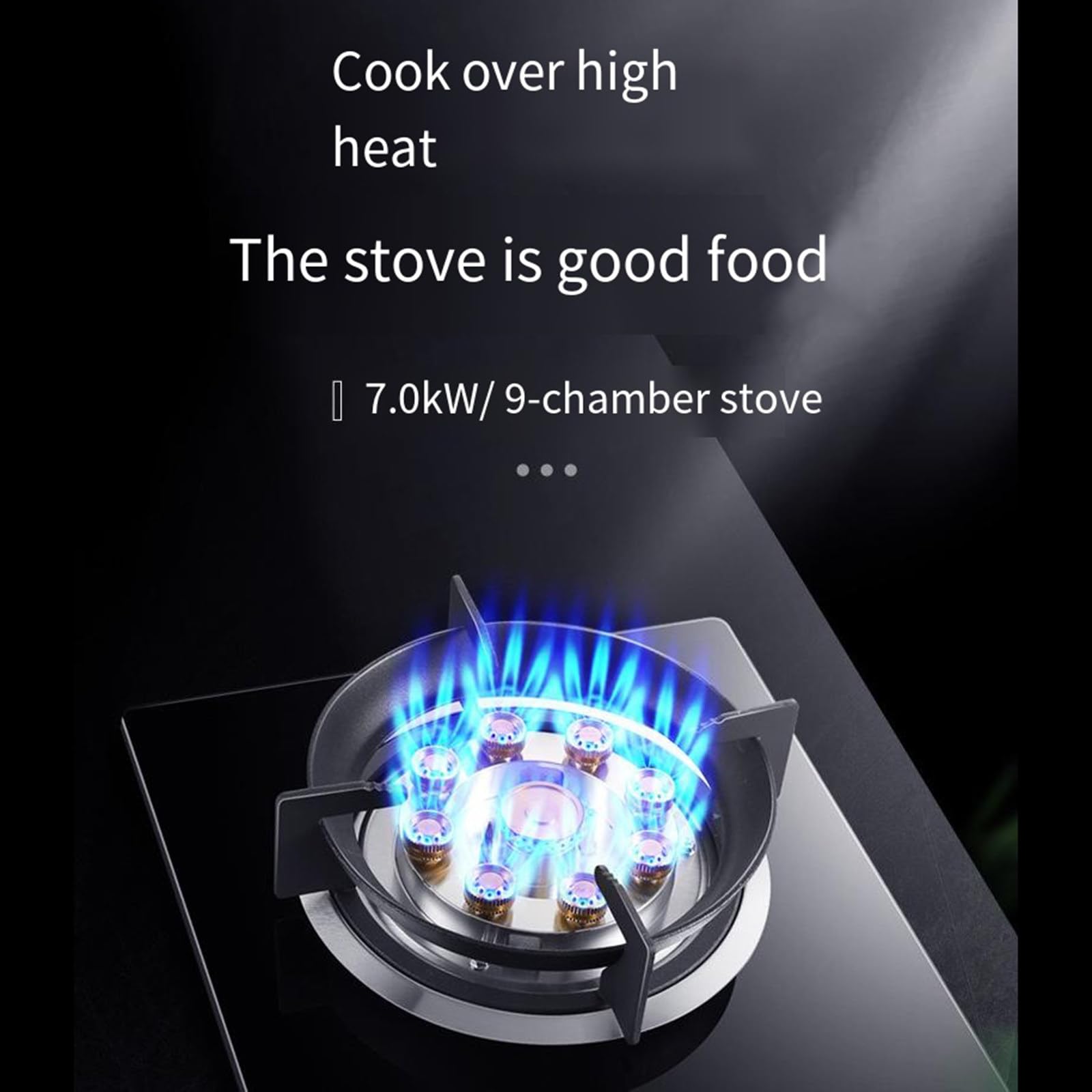Estufa de gas individual, cocina de escritorio de 7.0 KW LPG/NG, quemador de alta eficiencia para cocina doméstica, fuego feroz de alta calidad