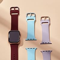 Vista 243 de Correa deportiva de silicona suave compatible con cierre clásico compatible con correas de Apple Watch de 49, 45, 44, 42, 41, 40 y 38 mm para iWatch