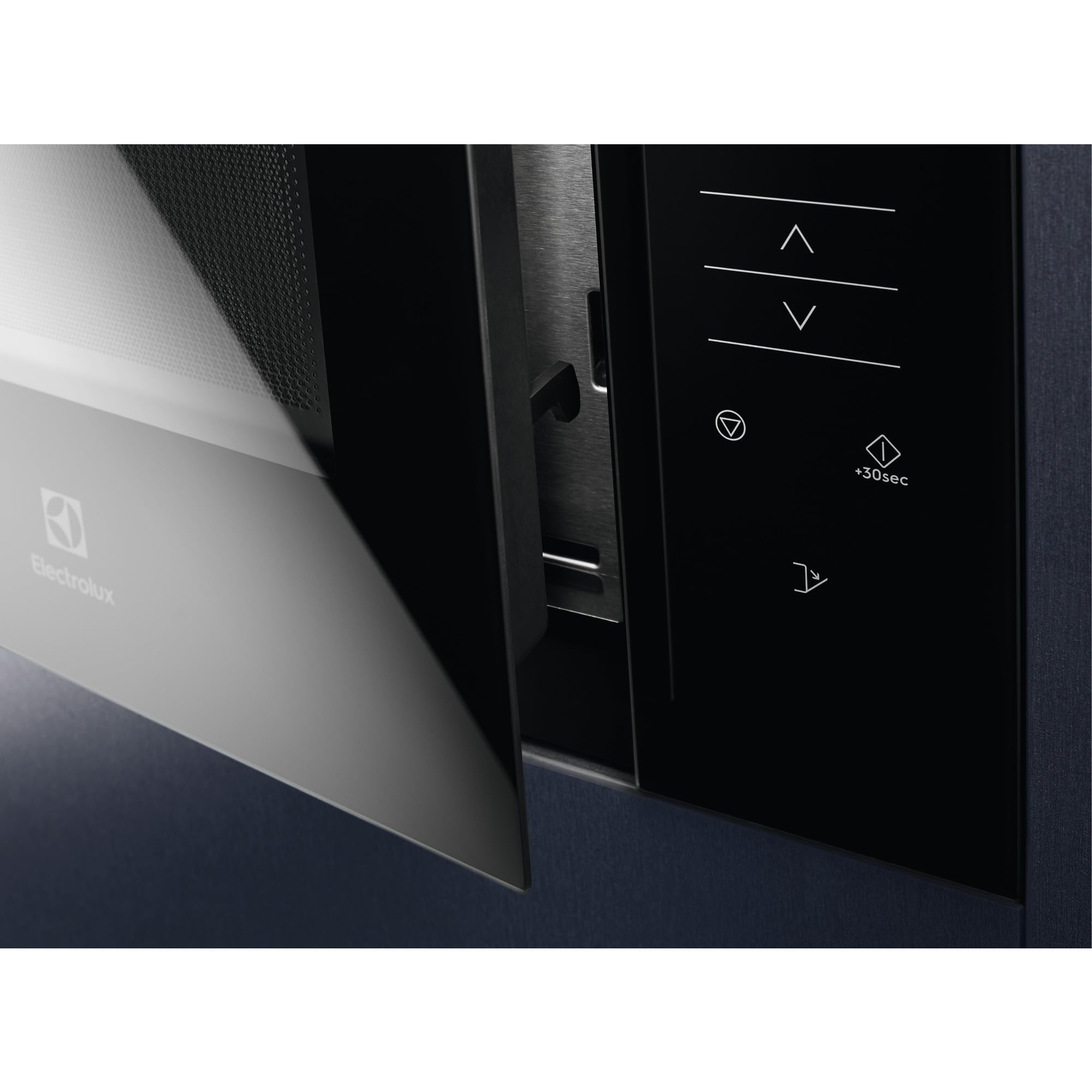 Electrolux KMFD172TEX Horno Microondas Integrable, 800W, Función Grill, Capacidad 17 L, Display Led con Control Táctil, Plato Giratorio Retornable, Apertura Electrónica, Color Negro Inox Antihuellas