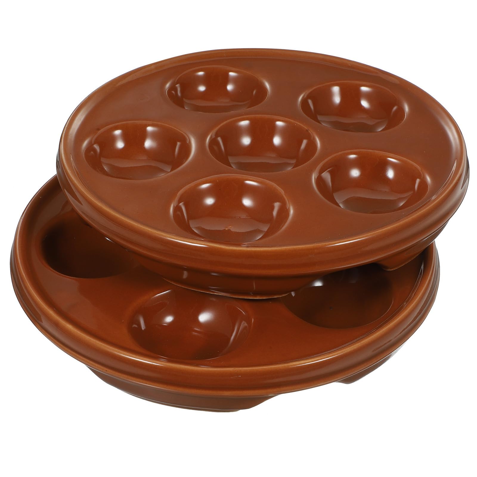 MAGICLULU 2 Stück Keramik Schnecken Backblech Rund Hitzebeständig Spülmaschinengeeignet Schneckenplatte für Backofen und Grill Küchenhelfer für Meeresfrüchtegerichte